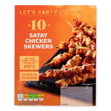 Let's Party Satay Chicken Skewers 180g/10 Pack