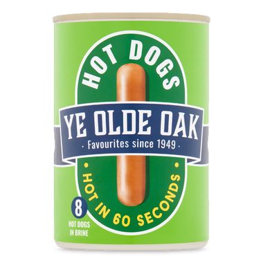 Ye Olde Oak 8 Hot Dogs In Brine 400g (184g Drained)