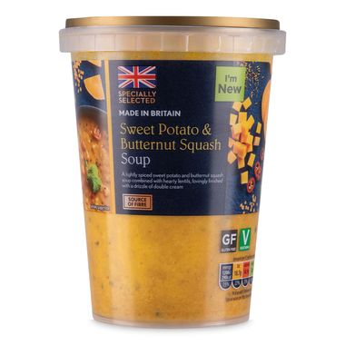 Specially Selected Sweet Potato, Butternut Squash & Lentil Soup 600g