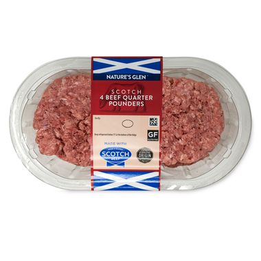 Nature's Glen Scotch Quarter Pounder Beef Burgers 454g/4 Pack