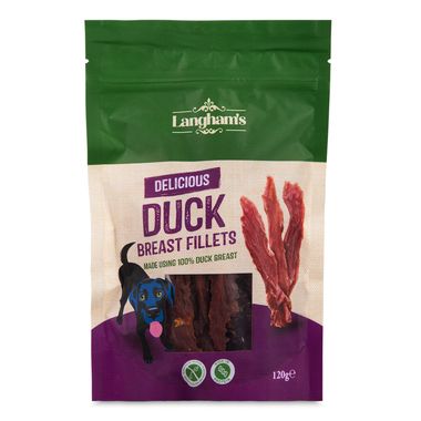 Langham's Delicious Duck Breast Fillets Dog Treats 120g