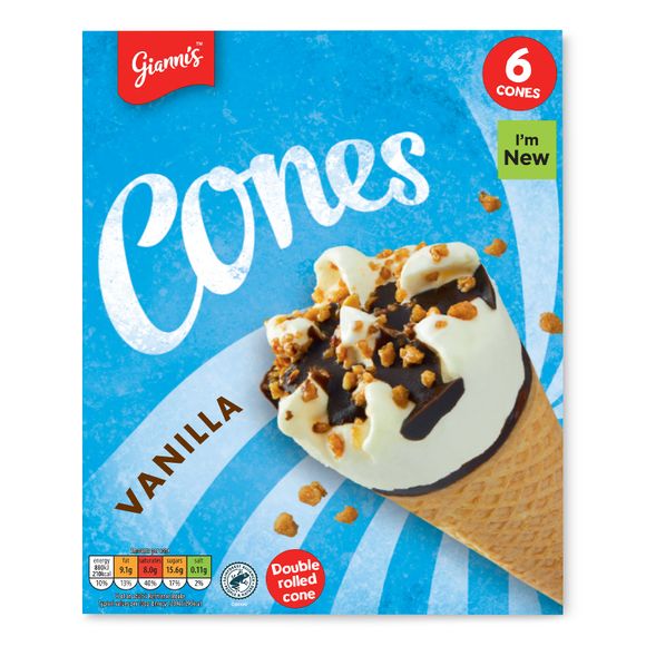 Gianni's Vanilla Ice Cream Cones 6x120ml | ALDI