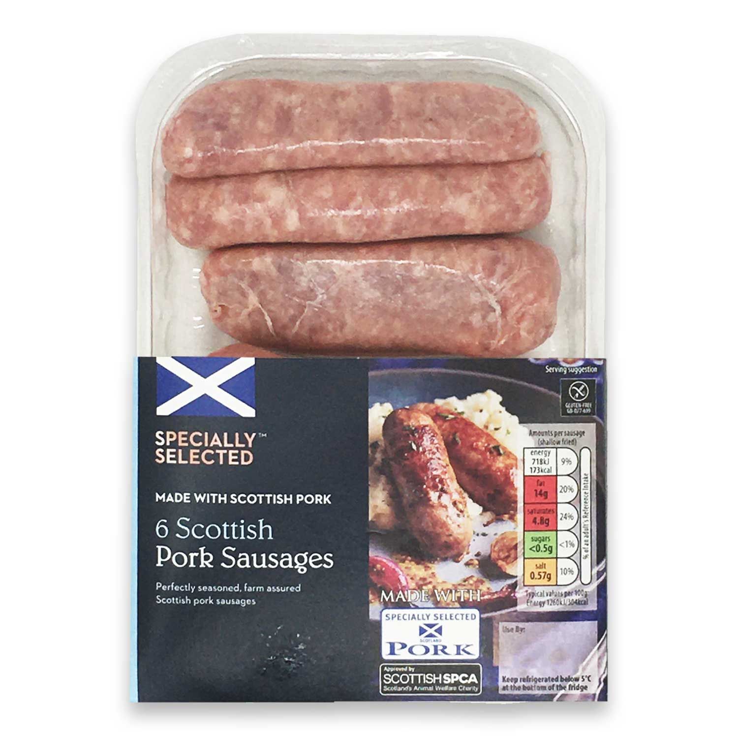 Specially Selected 6 Pork Sausages 400g Aldi