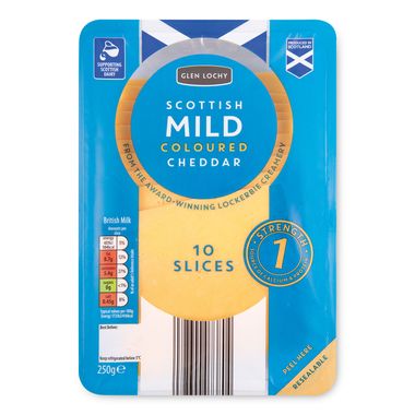 Glen Lochy Scottish Mild Coloured Cheddar Slices 10 Pack