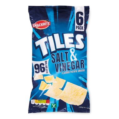 Snackrite Salt And Vinegar Flavour Tiles 6x22g