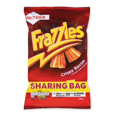 Smiths Frazzles Bacon Crisps Sharing Bag 120g