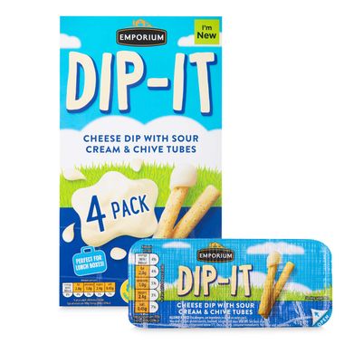 Emporium Dip-it Cheese Dip With Sour Cream & Chive Tubes 4x41g