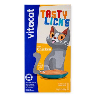 Vitacat Tasty Licks Cat Food With Chicken 5x15g