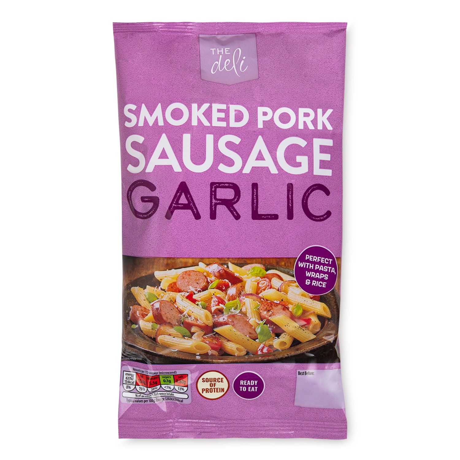 The Deli Smoked Pork Sausage With Garlic 160g | ALDI