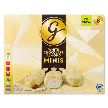 Gianni's White Chocolate Almond Mini Ice Creams 8x50ml