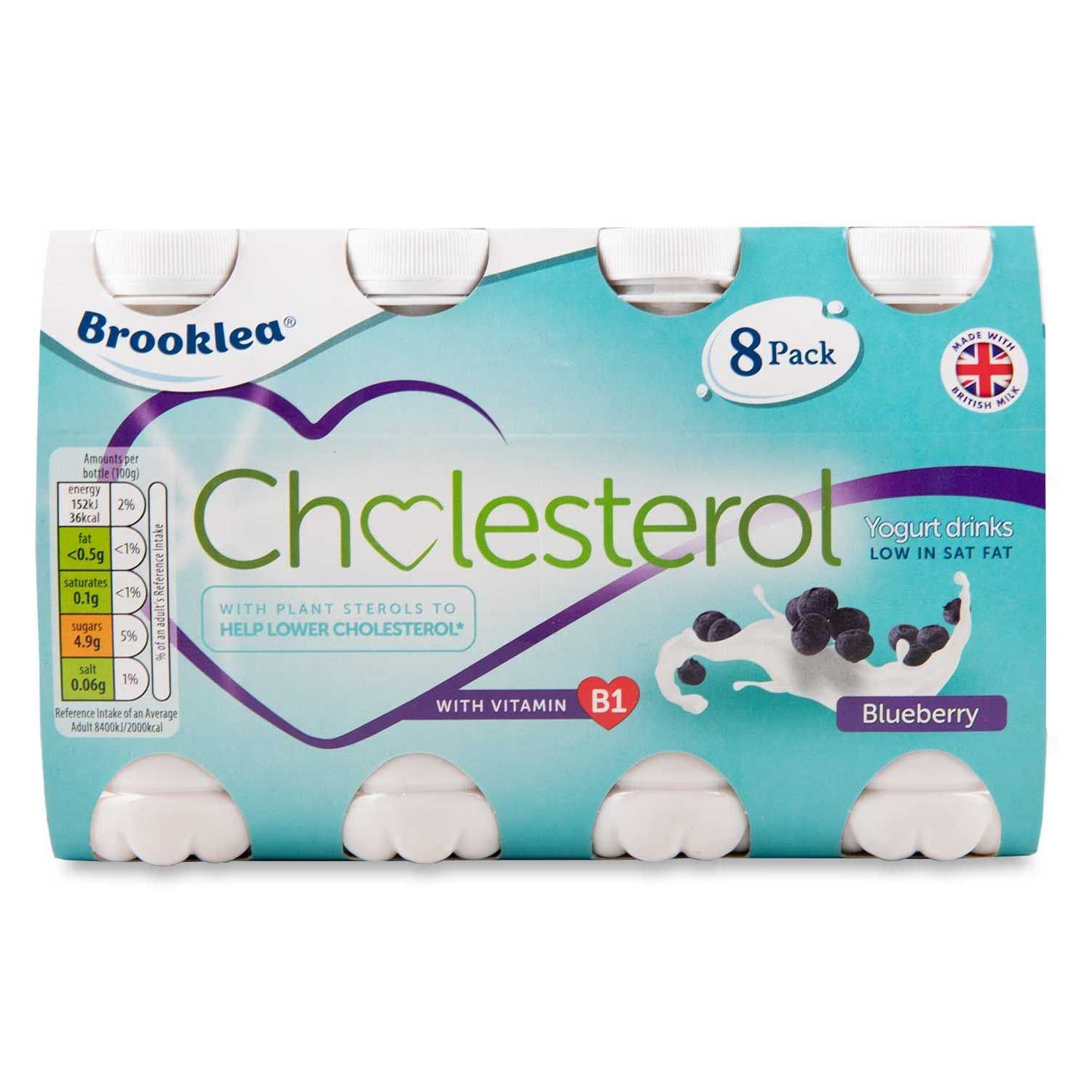 Brooklea Cholesterol Blueberry Yogurt Drinks 8x100g ALDI