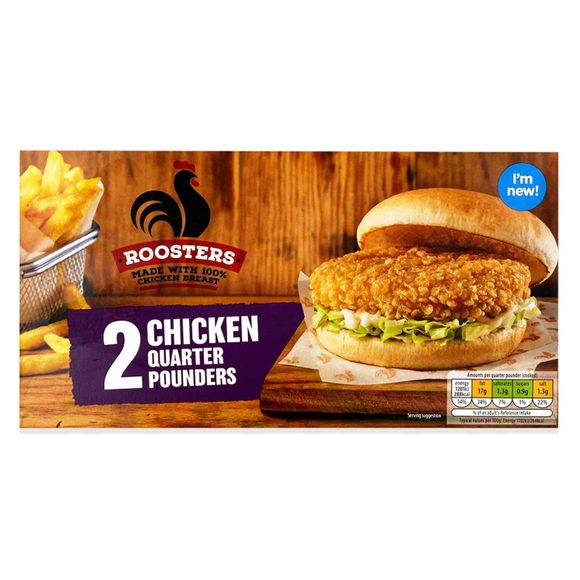 Roosters Chicken Quarter Pounders 227g/2 Pack ALDI