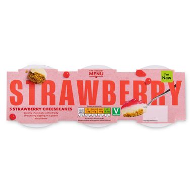 Dessert Menu Strawberry Cheesecakes 3x100g