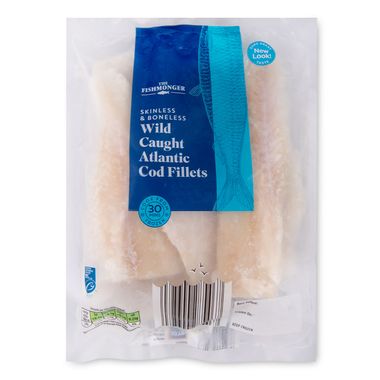 The Fishmonger Skinless & Boneless Atlantic Cod Fillets 475g