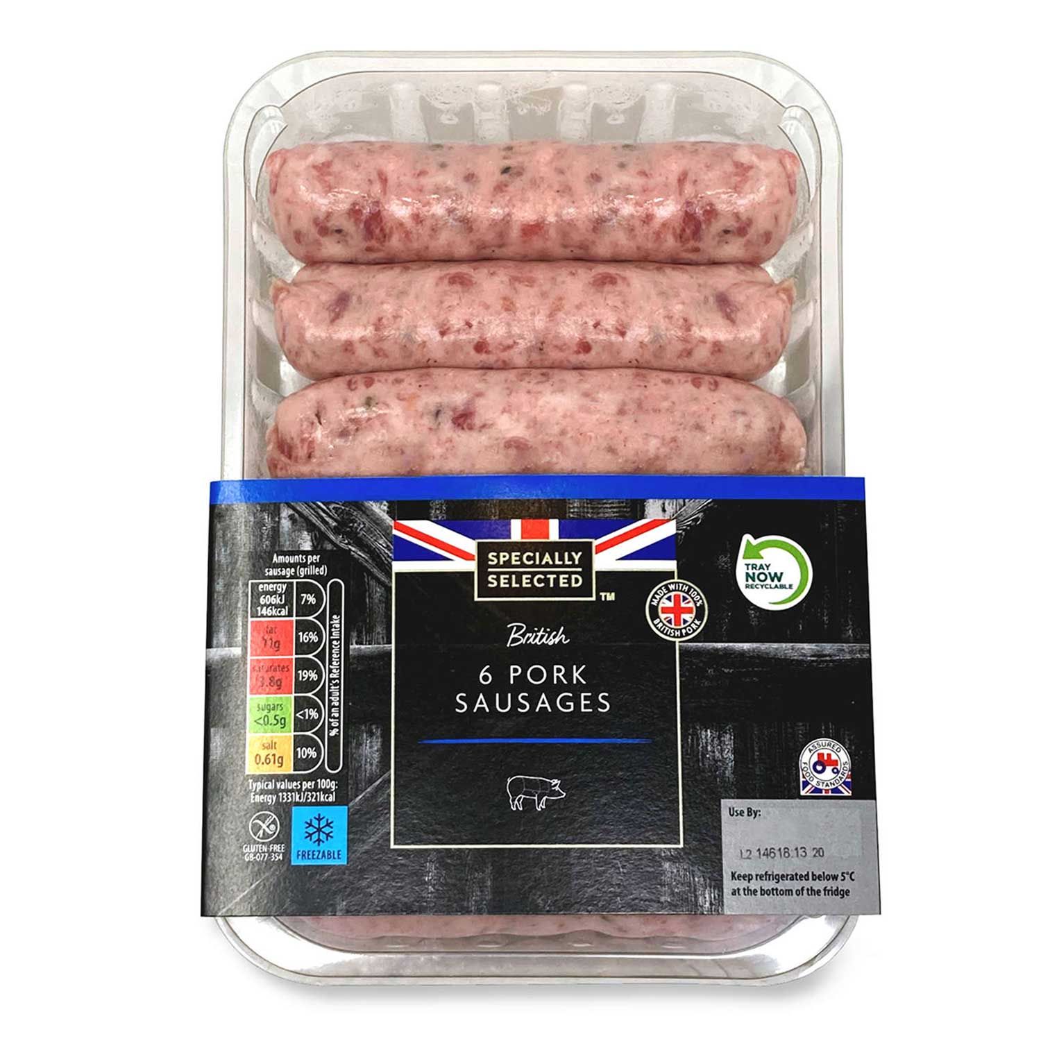 Specially Selected 6 British Pork Sausages 400g Aldi 1476