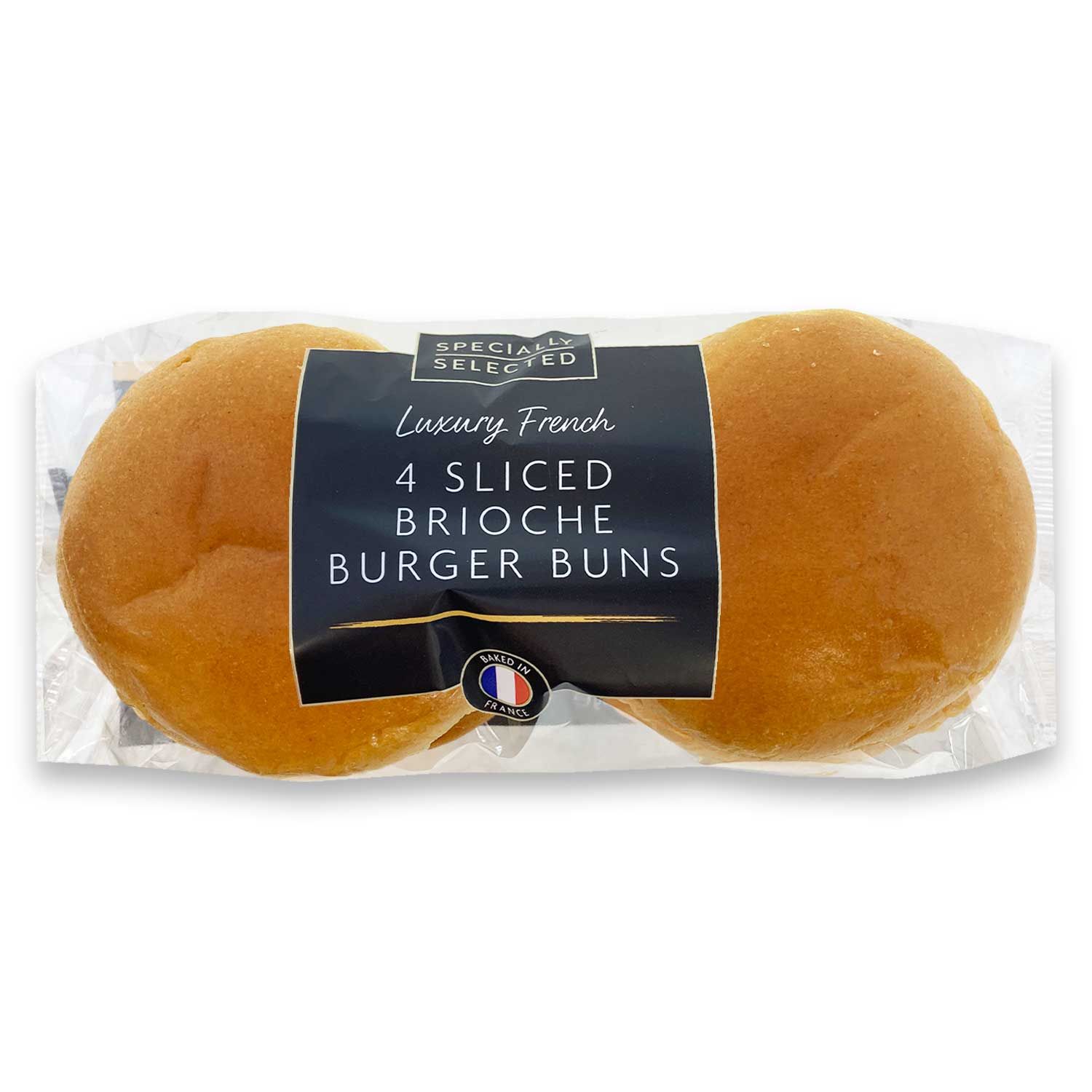 Specially Selected 4 Sliced Brioche Burger Buns 200g | ALDI