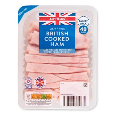 Ashfields British Pork Wafer Thin Cooked Ham 400g