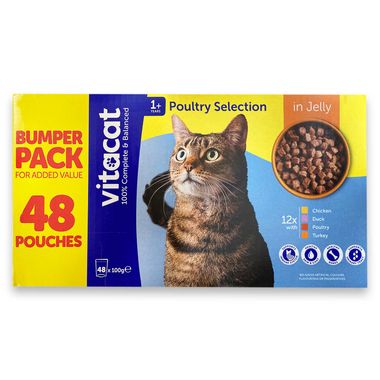 Vitacat Poultry Selection In Jelly 48x100g