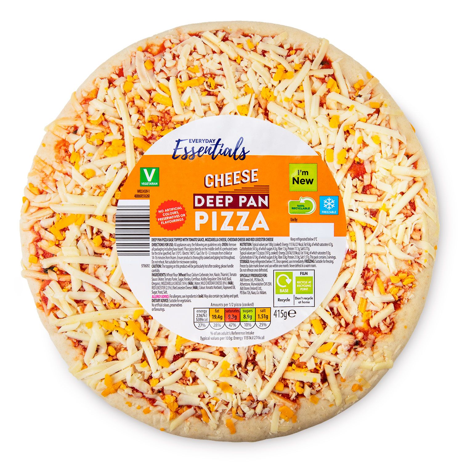 Everyday Essential Cheese Feast Pizza 415g | ALDI