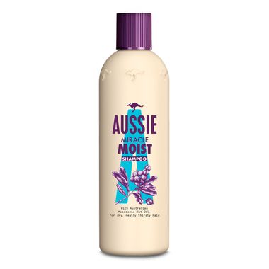 Aussie Miracle Moist Shampoo - Moisture-quenching, Replenishes Dry, Damaged, Brittle Hair, 250ml