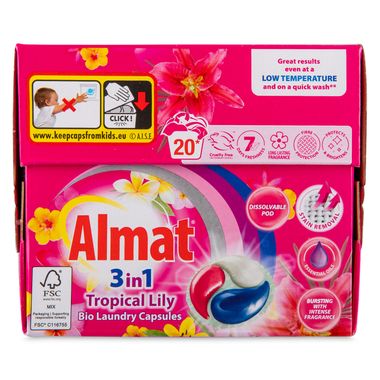 ALDI > Household > Almat 3 In 1 Tropical Lily Bio Laundry Capsules 20x21g*