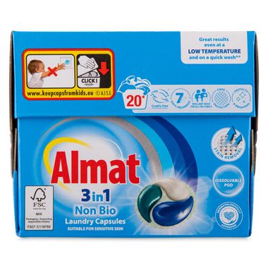 ALDI > Household > Almat 3 In 1 Non-bio Laundry Capsules 20x21g*