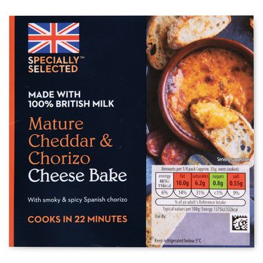 Specially Selected Cheddar & Chorizo Cheese Bake 150g