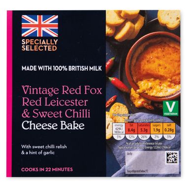 Specially Selected Vintage Red Fox Red Leicester & Sweet Chilli Cheese Bake 150g