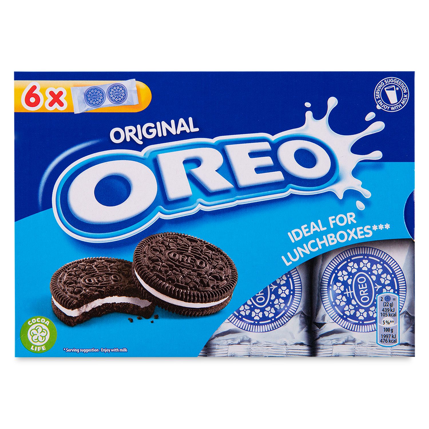 Oreo Original Vanilla Sandwich Biscuits 6 Snack Packs 132g | ALDI