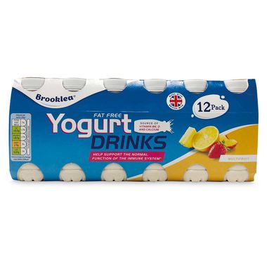 Brooklea Fat Free Immune Support Yogurt Drinks Multifruit 12x100g