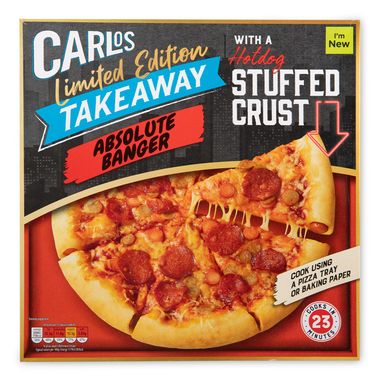 Carlos Takeaway Absolute Banger Pizza With A Hotdog Stuffed Crust 535g