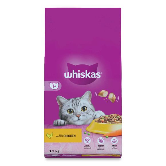 Whiskas 1+ Chicken Adult Dry Cat Food 1.9kg | ALDI
