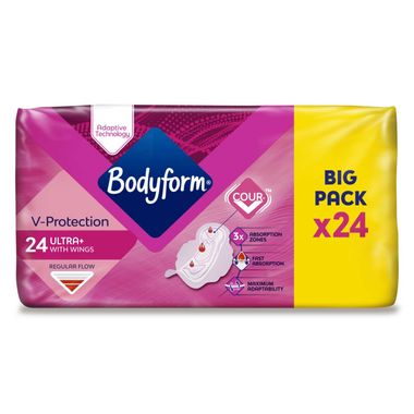 Bodyform Cour-v Ultra Normal Sanitary Towels Wings 24 Pack