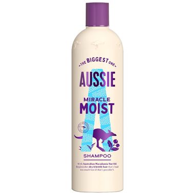 Aussie Miracle Moist Shampoo - Moisture-quenching, Replenishes Dry, Damaged, Brittle Hair, 675ml