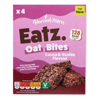 Harvest Morn Eatz Cocoa & Vanilla Flavour Oat Bites 4x30g