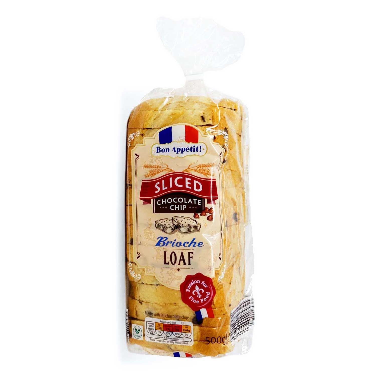 Bon Appetit Chocolate Chip Sliced Brioche Loaf 500g Aldi