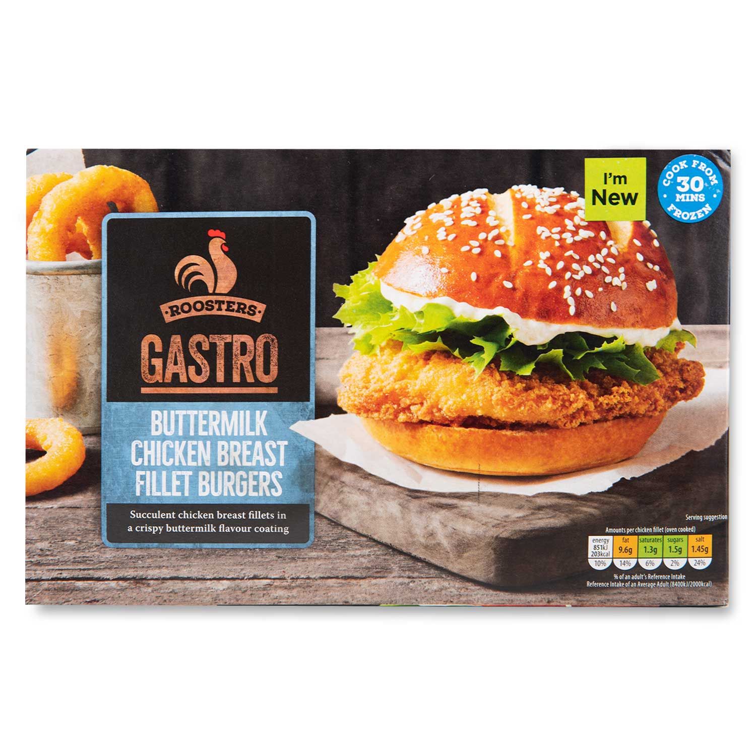 Roosters Gastro Buttermilk Chicken Breast Fillet Burgers 400g | ALDI