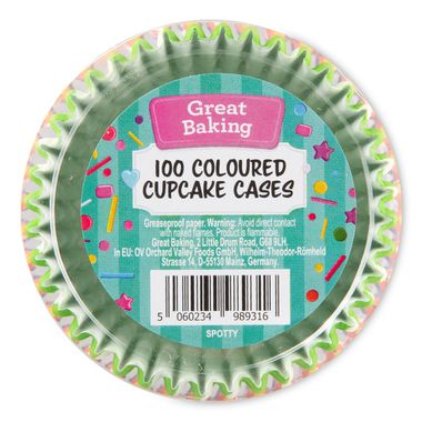 Great Baking 100 Coloured Cupcake Cases 100 Pack