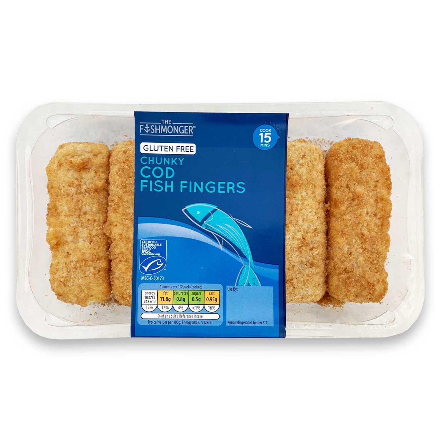 The Fishmonger Gluten Free Chunky Cod Fish Fingers 240g | ALDI