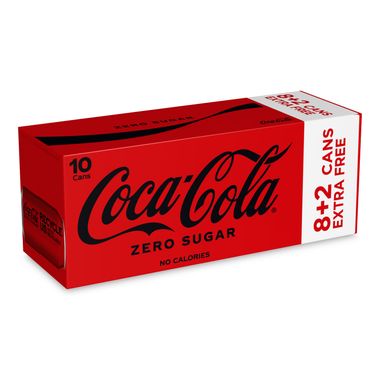 Coca-Cola Zero Sugar (8 X 330ml + 2 X 330ml Extra Free) 10 X 330ml