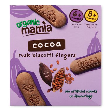 Organic Mamia Cocoa Rusk Biscotti Fingers 100g