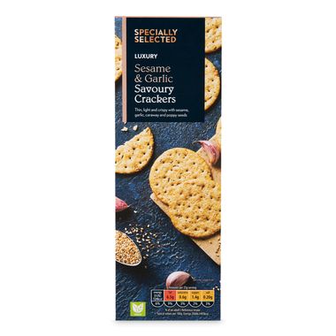 Specially Selected Luxury Sesame & Garlic Crackers 170g