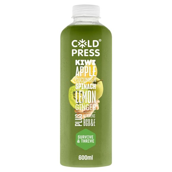 Cold Press Kiwi Apple Cucumber Spinach Lemon Ginger Plus Vitamins Bcd ...