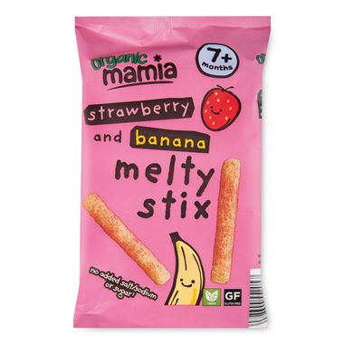 Mamia Strawberry & Banana Melty Stix 16g