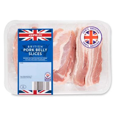 Ashfields Pork Belly Slices 500g