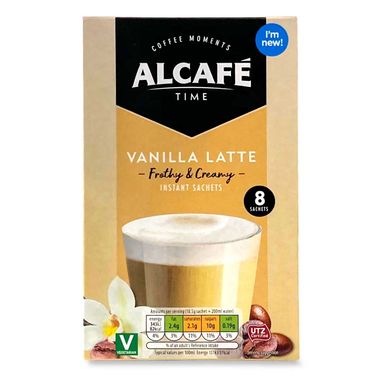 Alcafé Vanilla Latte Sachets 8x18.5g