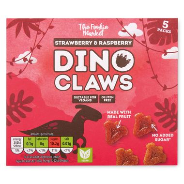 The Foodie Market Strawberry & Raspberry Dino Claws 5x20g