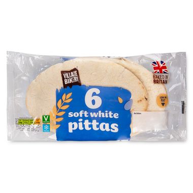 Village Bakery Soft White Pittas 360g/6 Pack