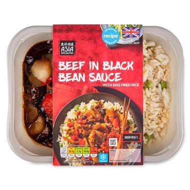 Inspired Cuisine Beef In Black Bean Sauce With Egg Fried Rice 400g