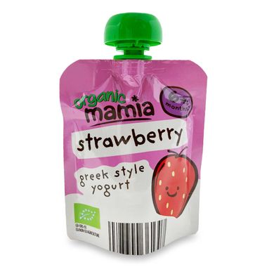 Mamia Organic Strawberry Greek Style Yogurt 90g